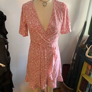 Dolls Kill Fairy Affair Floral Wrap Dress in Pink NWT